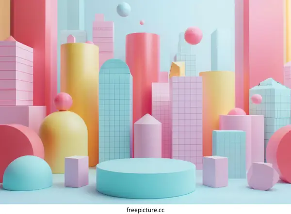 3D Cityscape Visualization with Geometric Shapes