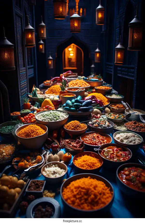 A table full of delicious food from different cultures