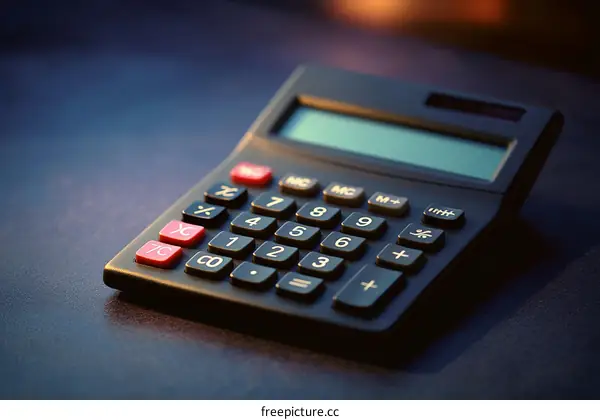 Closeup of a Modern Calculator