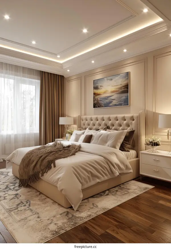 Luxury Beige Bedroom Interior Design