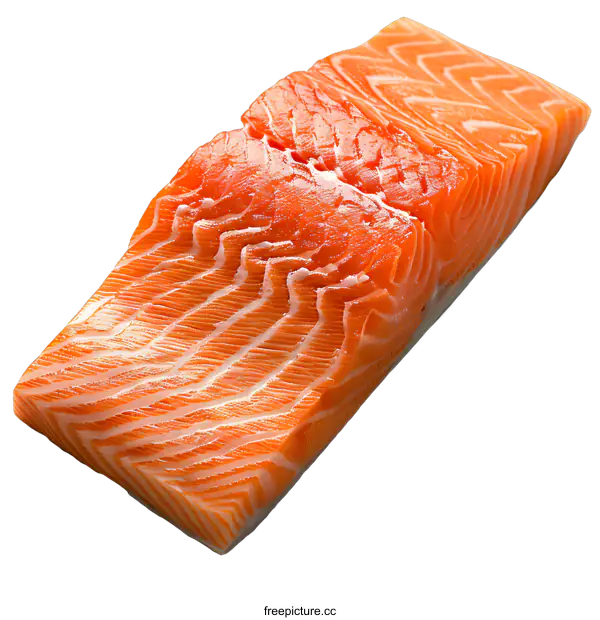 [Transparent Background PNG]Fresh raw salmon fillet isolated on white background