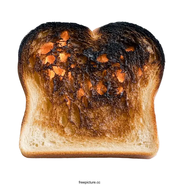[Transparent Background PNG]Burnt Toast Slice Close-up