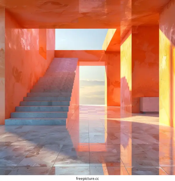 Abstract Architectural Interior Design Illustration