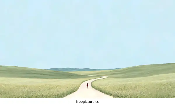 Lonely Path Through Fields