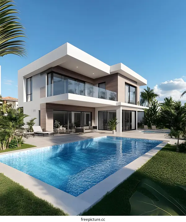 Modern Villa with Swimming Pool and Garden