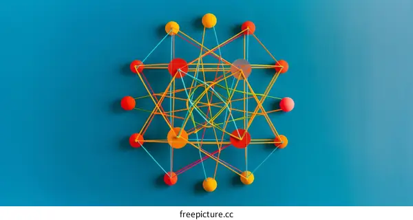 A 3D Colorful Illustration of Molecular Structure
