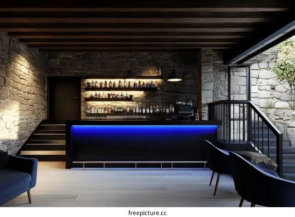 Modern Bar Interior Design Illustration