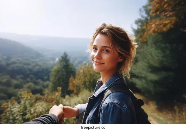 Couple Hiking in Autumn Mountains