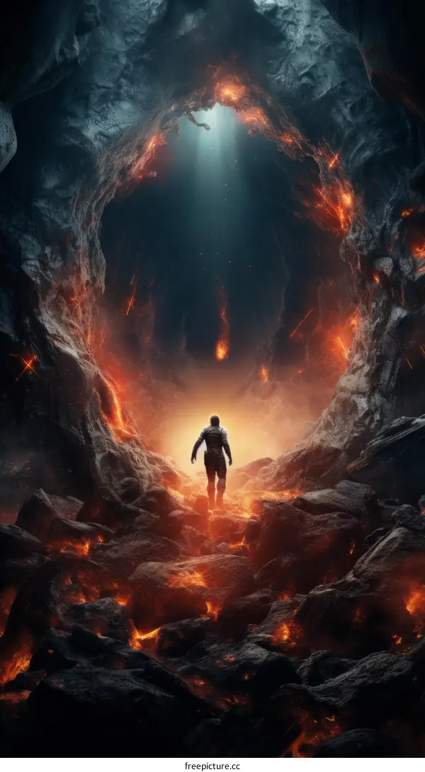 Solitary Astronaut on the Martian Surface