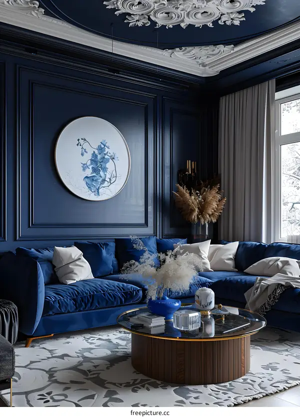 Blue Modern Style Living Room