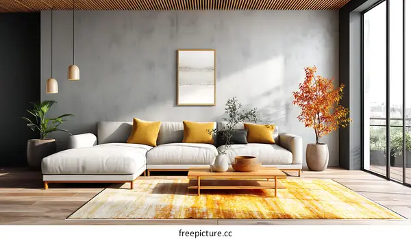 Modern Living Room Interior Design Illustration