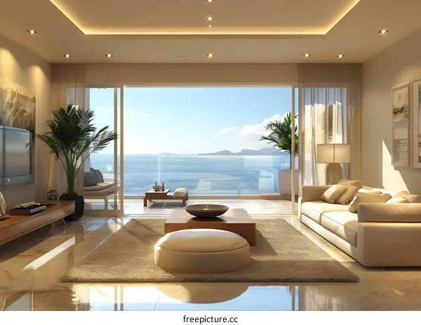 Luxury apartment living room interior