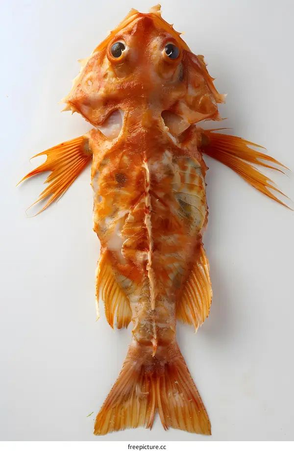 Dried Fish on White Background