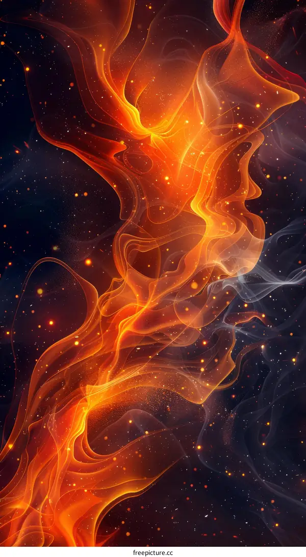 Abstract Fire Nebula Space Art Illustration