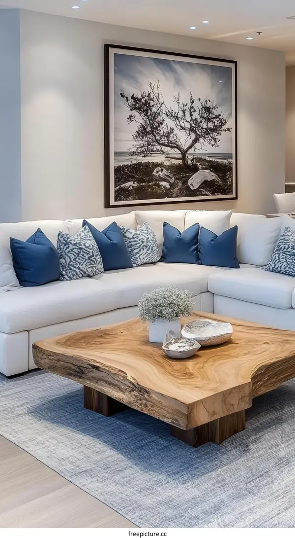 Modern Living Room with Coastal Decor