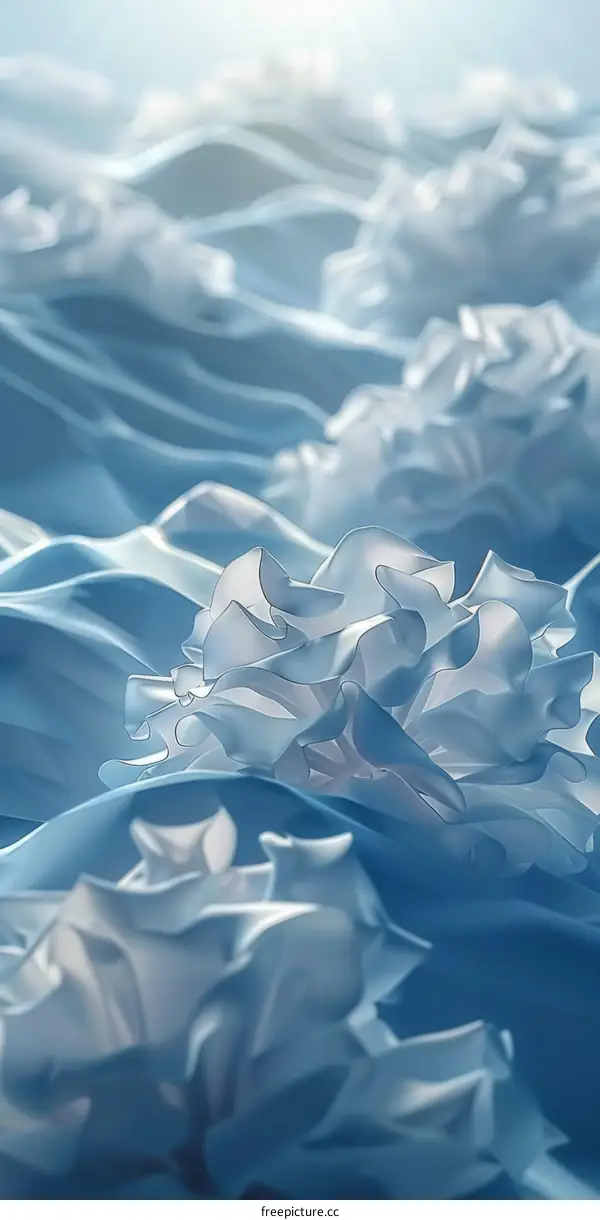Blue and white abstract flower petals