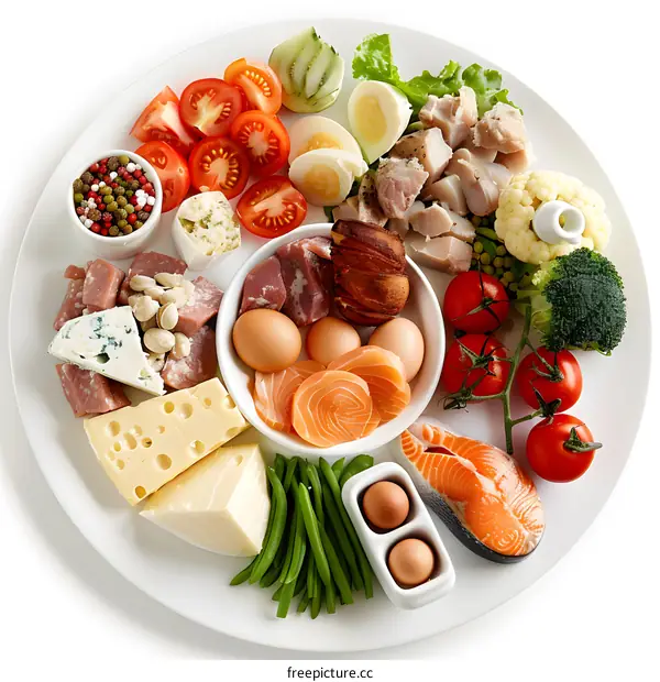 Healthy Food Plate with Various Ingredients