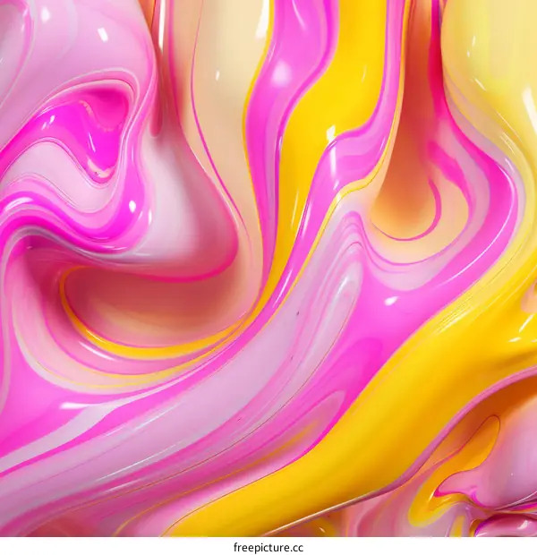 Colorful 3D rendering of a liquid-like substance with vibrant colors
