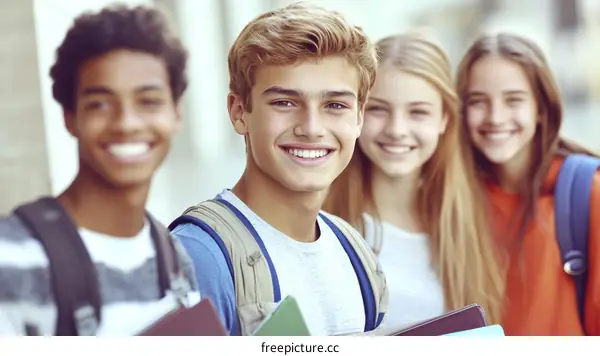 Group of Diverse Students Outdoors