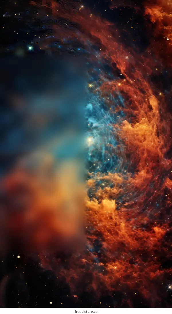 Brilliant Nebula and Stars in Space