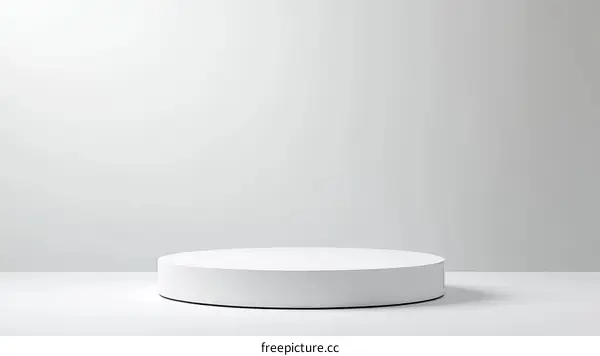 Empty White Round Podium Studio Backdrop