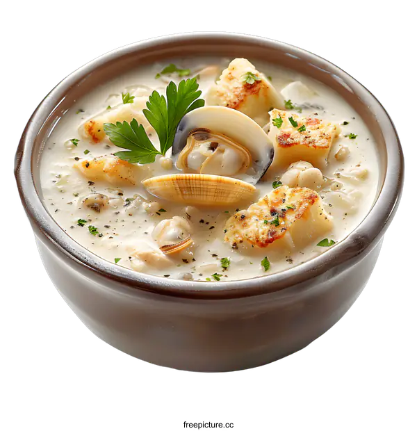 [Transparent Background PNG]A bowl of clam chowder