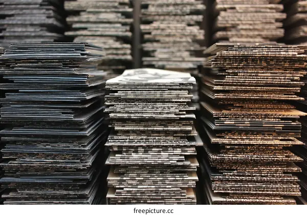 Stacked Sheets of Printed Materials