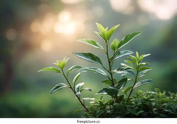 Fresh Green Leaves in Sunlight