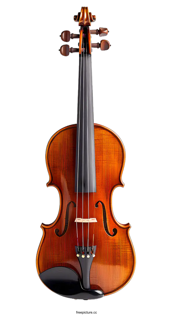 [Transparent Background PNG]A Classic Wooden Violin on a White Background