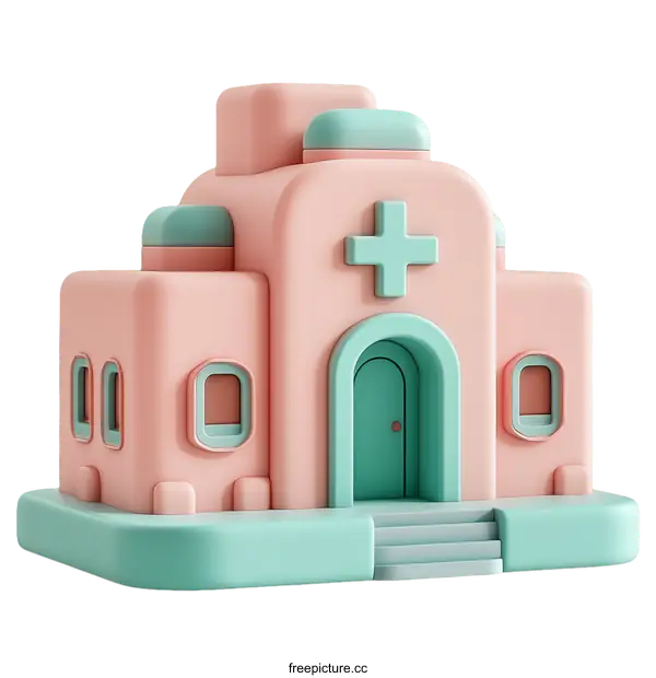 [Transparent Background PNG]Cute Cartoon Hospital Building Illustration