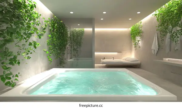 Modern Spa Hot Tub Relaxation Zone Interior