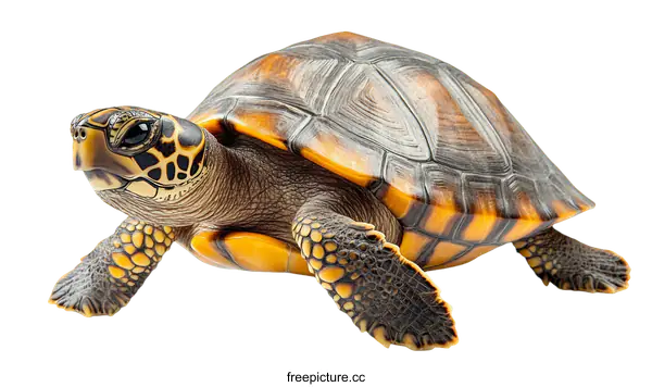 [Transparent Background PNG]Closeup of a Yellow-Spotted Tortoise