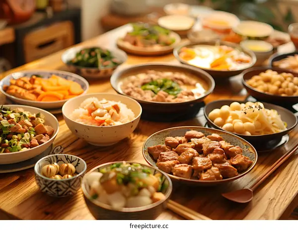 A table full of delicious Chinese food
