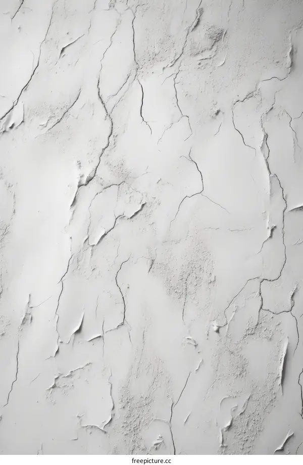 Cracked white concrete wall texture background