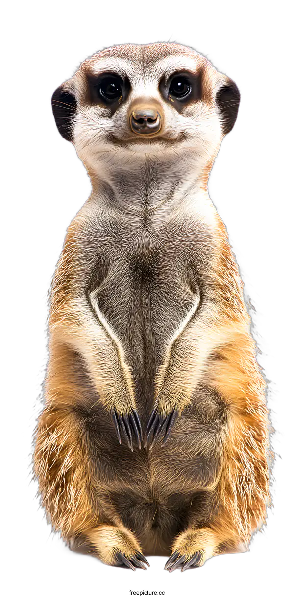 [Transparent Background PNG]Cute Meerkat Sitting with White Background