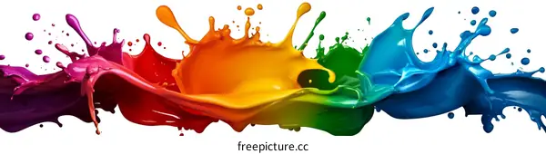 Colorful Paint Splashes Abstract Background