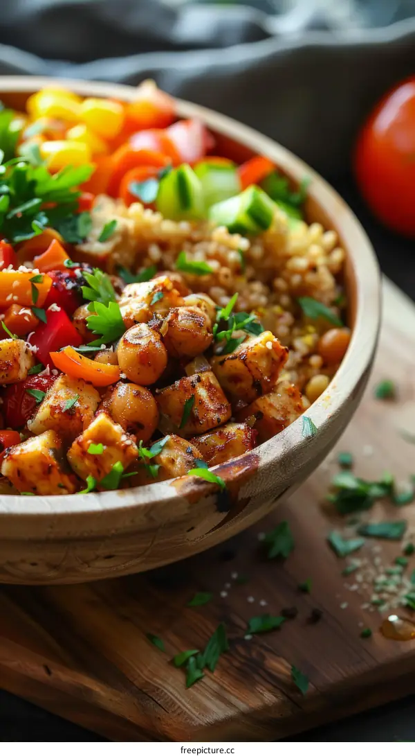 Chickpea and Vegetable Buddha Bowl with Lemon Tahini Dressing