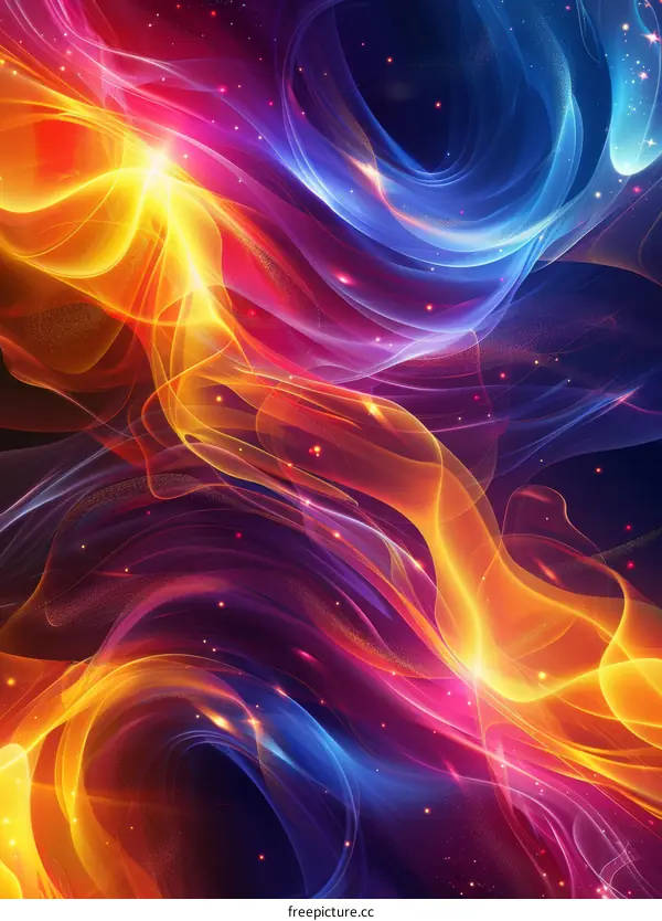 Abstract Colorful Flowing Energy Design