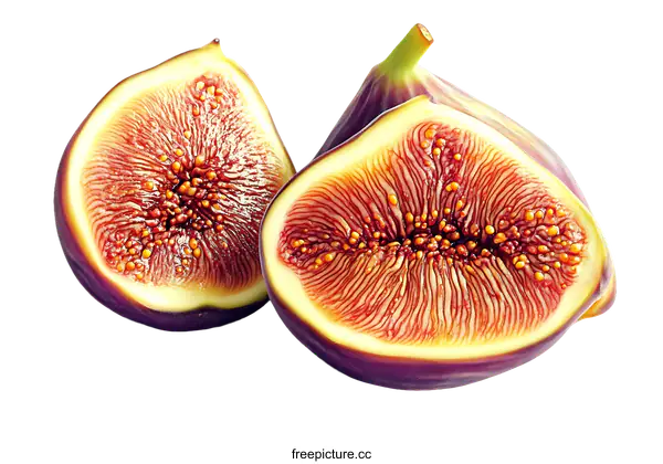 [Transparent Background PNG]Close Up of Fresh Figs Slices