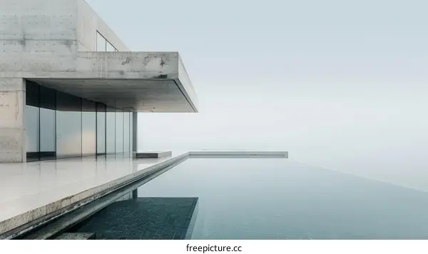 Modern Concrete Villa with Infinity Pool