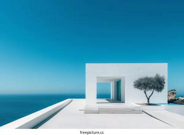 Modern architecture with stunning sea view