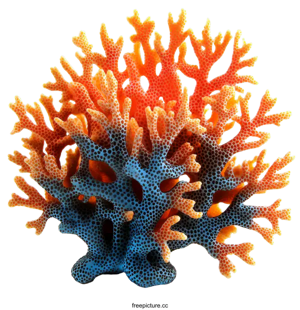 [Transparent Background PNG]Colorful Coral Art Piece on White Background