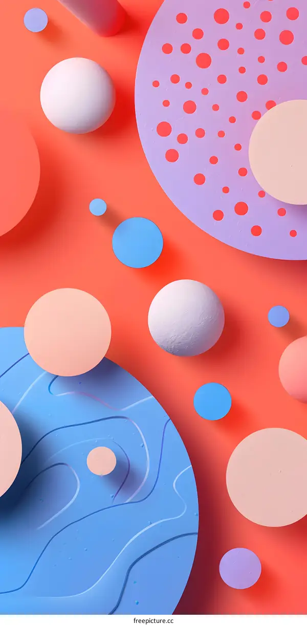 Abstract Geometric Shapes and Patterns with Red Background