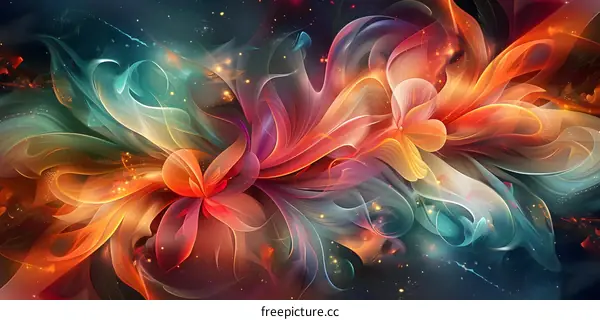 Abstract painting with vibrant colors