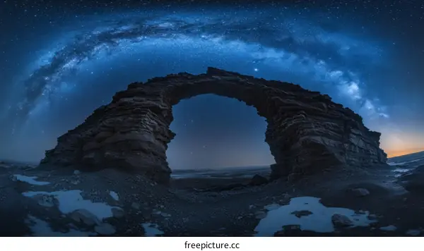 Night Sky Arching over Rocky Arch