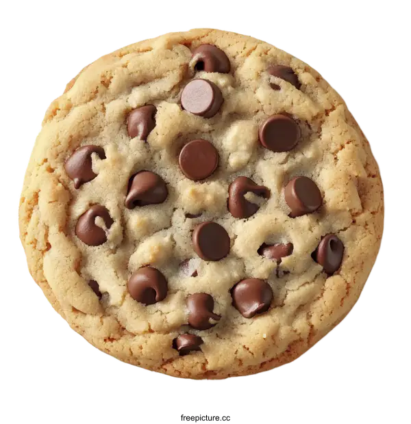 [Transparent Background PNG]Delicious Chocolate Chip Cookie Close-up