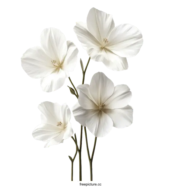[Transparent Background PNG]Elegant White Flowers Bouquet Illustration