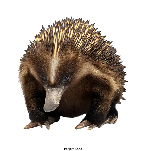 [Transparent Background PNG]Echidna with Spikes on White Background