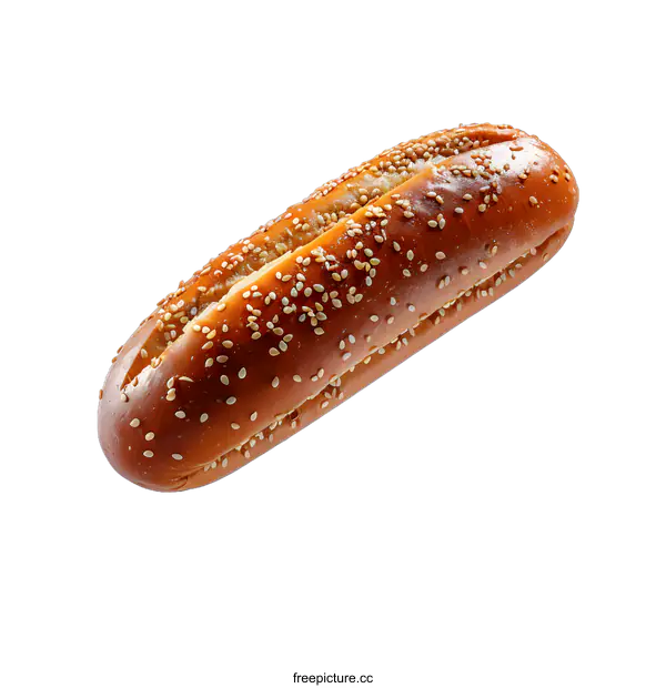 [Transparent Background PNG]Freshly baked sesame seed hot dog bun