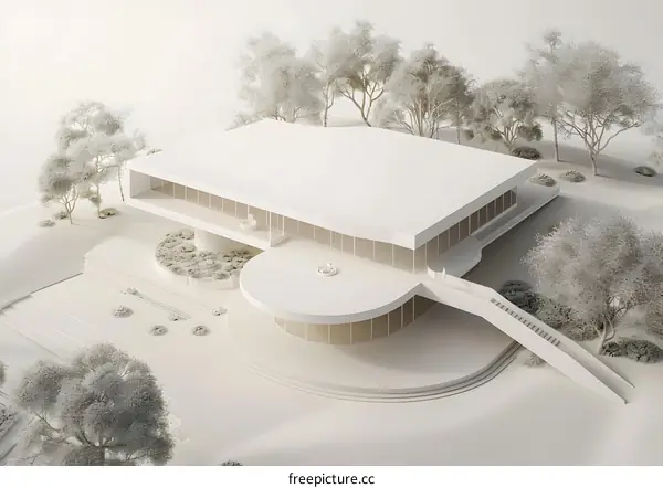 Minimalist Modern Home Design with Swimming Pool and Lush Greenery